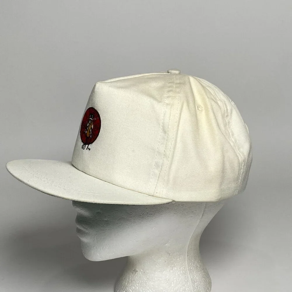 Vintage Mr. Peanut Life Savers Strap Back Trucker Hat Cap White Made in USA